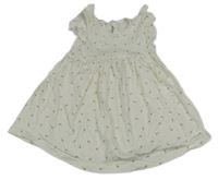 Smotanové šaty s kvetinami