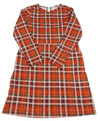 Červeno-svetloružová -zelené kockované šaty H&M
