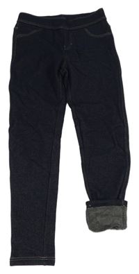 Tmavomodré zateplené tregíny riflového vzhledu zn. C&A