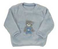 Svetlomodrá chlpatá mikina s medveďmi Nutmeg