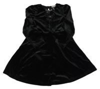 Čierne zamatové šaty s mašľami Matalan