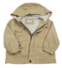 Béžová šusťáková podzimní bunda s kapucí mango