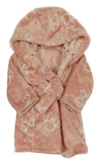 Růžový plyšový župan s Minnie a kapucí George