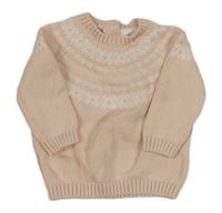 Světlerůžovo-bílý svetr se vzorem Next