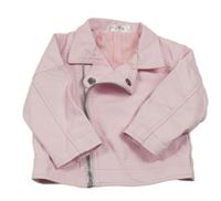 Růžová koženková jarní bunda Ergee