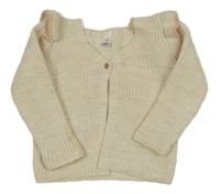 Svetlobéžový prepínaci sveter s volánikmi