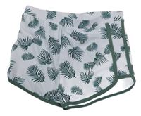 Bílé plážové kraťasy s listy