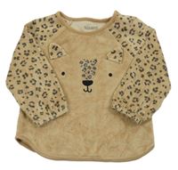 Béžovo-leopardí zamatové tričko s ňufáčikom  Nutmeg