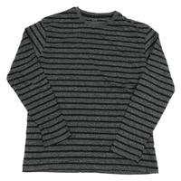 Šedo-černé pruhované triko C&A