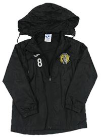 Čierna šušťáková športová bunda s nášivkou a kapucňou Joma