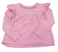 Ružové tričko s volánikmi Mothercare