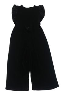 Černý sametový culottes overal s volánky St. Bernard