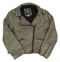Čierno-zlato-biely vzorovaný crop krivák River Island