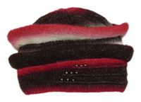 Ružovo-hnedá pruhovaná čapica