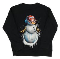 Černá mikina se sněhulákem Next 