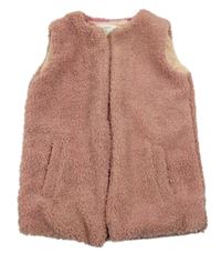Staroružová huňatá podšitá vesta White Stuff