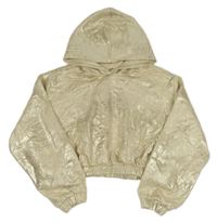 Béžovo-zlatá crop mikina s kapucňou M&S