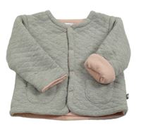 Šedý teplákový prošívaný zateplený kabátek