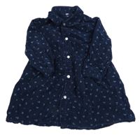 Tmavomodré menšestrové prepínaci šaty s kvietkami Zeeman