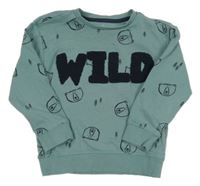 Modrošedá mikina s medvídky a nápisem Mothercare