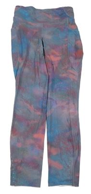 Modro-ružové vzorované športové legíny