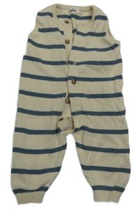 Béžovo-šedé pruhované úpletové laclové kalhoty Zeeman