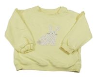 Žltá mikina so zajačikom a volánikmi F&F