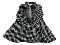 Černo-bílé kostkované košilové šaty Zara 