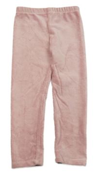 Světlerůžové sametové žebrované legíny Matalan