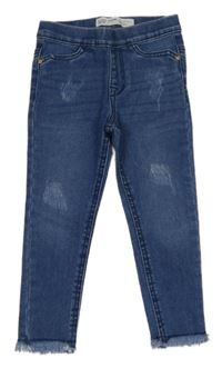 Modré džegíny s vyšúchaním Denim