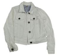 Bílá riflová crop bunda Tu