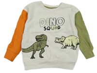 Bielo-kaki-oranžová mikina s dinosaurami Little kids