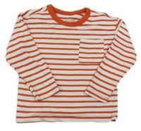 Červeno-biele pruhované tričko s vreckom H&M