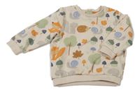 Smotanová oversize mikina so zvieratkami Matalan