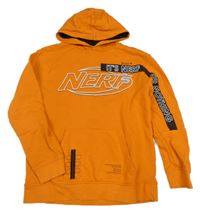 Oranžová mikina s logem a kapucí - NERF 