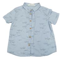 Svetlomodrá košeľa so žralokmi H&M