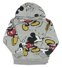 Sivá melírovaná mikina s Mickey a kapucňou zn. PRIMARK