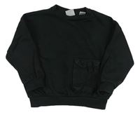 Čierna oversize mikina s vreckom ZARA