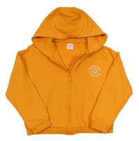 Oranžová prepínaci oversize crop mikina s nápismi a slniečkom a kapucňou John Lewis