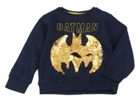 Tmavomodrá mikina s Batmanem z překlápěcích flitrů M&S