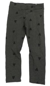 Tmavošedé melírované teplákové legíny se srdíčky H&M