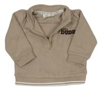 Béžovohnědá mikina s nápismi a pruhmi RIVER ISLAND