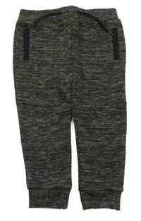 Tmavošedo-černé melírované tepláky St. Bernard