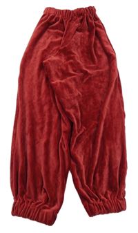 Tmavočervené plyšové nohavice