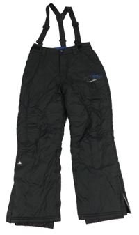 Černé šusťákové zimní oteplovačky s odepínacími trakami LONGBOARD