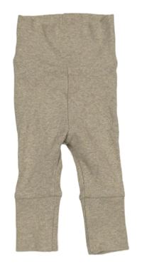 Béžové melírované rebrované tepláky H&M