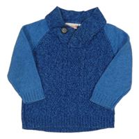 Cobaltovoě modro-modrý melírovaný vzorovaný sveter Liegelind