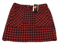 Nové - červeno-čierna vzorovaná vlnená sukňa St. Bernard