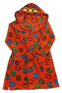 Červený plyšový župan s lego NINJAGO a kapucňou NUTMEG