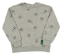 Šedá melírovaná mikina s míči a nášivkou H&M